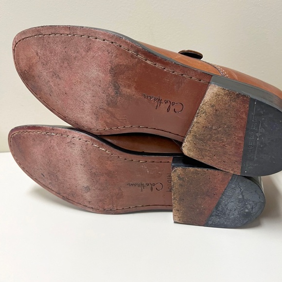 Cole Haan Brown Monk Strap Leather Dressing Cognac Shoes Mens Size 10 - Picture 5 of 8